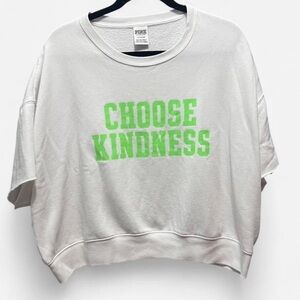 PINK Victoria's Secret Cropped “Choose Kindness” Sweatshirt
